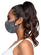 Modeansiktsmask / munskydd med stora strasstenar